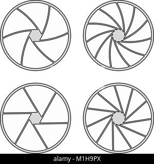 Apertura chiusa con 6/11 lame e stili diversi Illustrazione Vettoriale