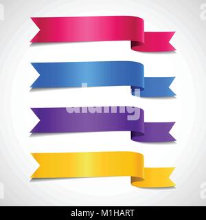 Decorativo colorato nastri freccia impostato Illustrazione Vettoriale