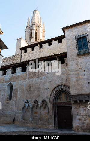 Chiesa Collegiata di San Felice in Girona, Spagna Foto Stock