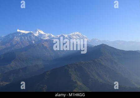 Machhapuchhre Himalaya paesaggio di montagna Annapurna Pokhara Nepal Foto Stock