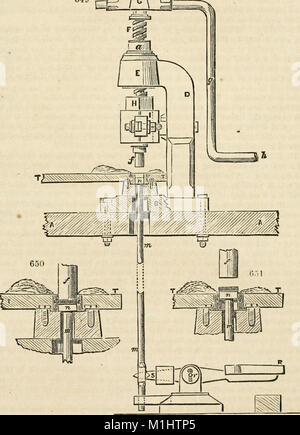 Questo supplemento del 1864 al *Dictionary of Arts, Manufactures, and Mines* di Ure fornisce spiegazioni dettagliate sui processi industriali, i principi di produzione e le tecniche minerarie. Serve come guida pratica per comprendere le pratiche e le innovazioni in varie industrie durante il XIX secolo. Foto Stock