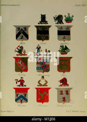 America heraldica - una raccolta di stemmi, creste e mottoes di eminenti famiglie americane si stabilirono in questo paese prima del 1800 (1887) (14745605945) Foto Stock