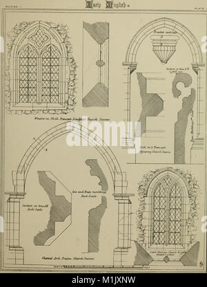 Un'analisi dell'architettura gotica. Illustrato da una serie di verso l'alto dei sette centinaia di esempi di porte, finestre, modanature, tetti, archi, croci, pannelli, contrafforti, sedili, schermi, ecc., e (14780571141) Foto Stock