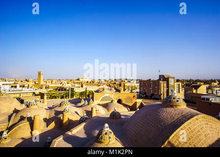 Vista sopra i tetti di Kashan in Iran Foto Stock