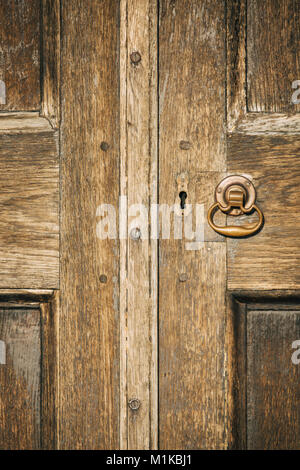 Parte di un antico porte con una maniglia ed un foro per la chiave a Castletown House a Celbridge, Co. Kildare, Irlanda Foto Stock