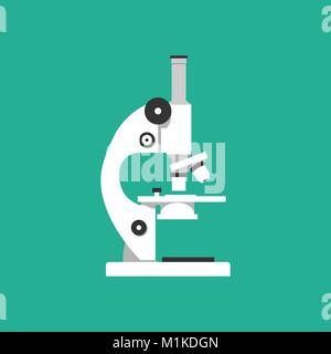 Microscopio bianco, vettore grafico piatto design di stile Illustrazione Vettoriale