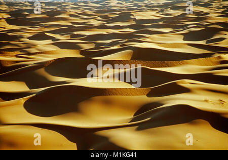 Il Marocco, Erfoud, Erg Chebbie. Le dune di sabbia nel deserto del Sahara. Foto Stock