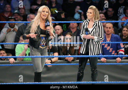 Philadelphia, PA, Stati Uniti d'America. 30 gen, 2018. Charlotte Flair raffigurato all'Wells Fargo Center di Philadelphia, Pa su gennaio 30, 2018 Credit: Star Shooter/media/punzone Alamy Live News Foto Stock