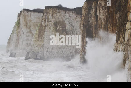 Newhaven, East Sussex. 31 gennaio, 2018. Regno Unito Meteo. Bagnato e ventoso in Newhaven, East Sussex, Credito: Peter Cripps/Alamy Live News Foto Stock
