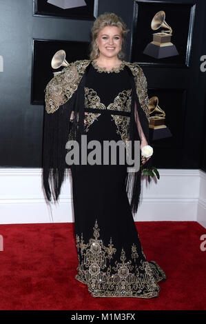Kelly Clarkson assiste il sessantesimo Annual Grammy Awards 2018 al Madison Square Garden a gennaio 28, 2018 a New York City. Foto Stock