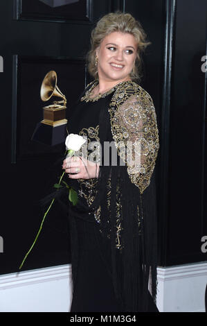 Kelly Clarkson assiste il sessantesimo Annual Grammy Awards 2018 al Madison Square Garden a gennaio 28, 2018 a New York City. Foto Stock