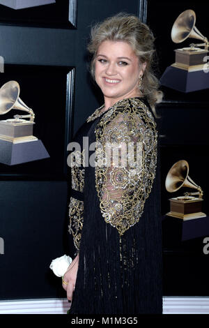 Kelly Clarkson assiste il sessantesimo Annual Grammy Awards 2018 al Madison Square Garden a gennaio 28, 2018 a New York City. Foto Stock