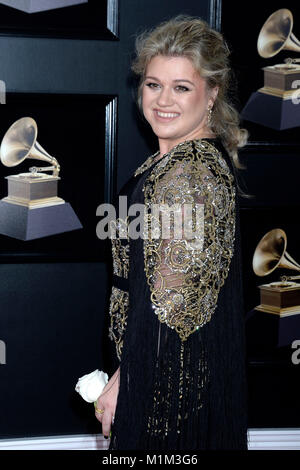 Kelly Clarkson assiste il sessantesimo Annual Grammy Awards 2018 al Madison Square Garden a gennaio 28, 2018 a New York City. Foto Stock