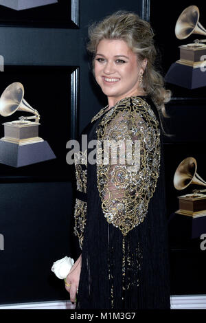 Kelly Clarkson assiste il sessantesimo Annual Grammy Awards 2018 al Madison Square Garden a gennaio 28, 2018 a New York City. Foto Stock
