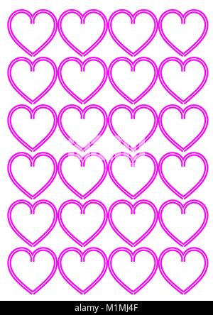 Cuore rosa Pattern su sfondo bianco Illustrazione Vettoriale