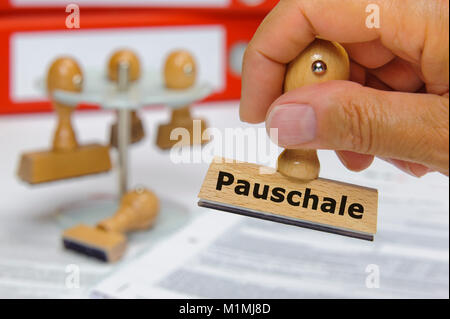 Pauschale, Stempel mit Aufschrift Pauschale Foto Stock