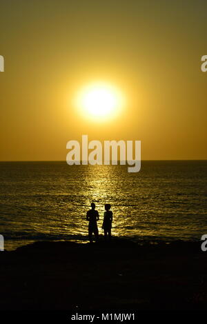 Senegal tramonto sull'Atlantico OceanAfrica Foto Stock
