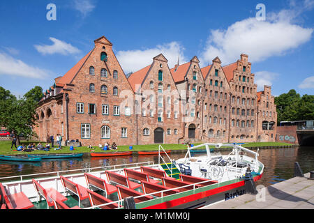 Sale storiche strutture di stoccaggio, Lubecca, Schleswig-Holstein, Germania, Europa Foto Stock