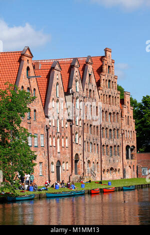 Sale storiche strutture di stoccaggio, Lubecca, Schleswig-Holstein, Germania, Europa Foto Stock