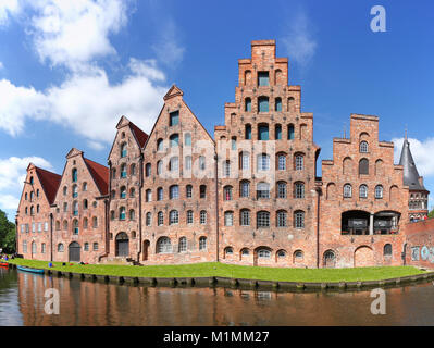 Sale storiche strutture di stoccaggio, Lubecca, Schleswig-Holstein, Germania, Europa Foto Stock