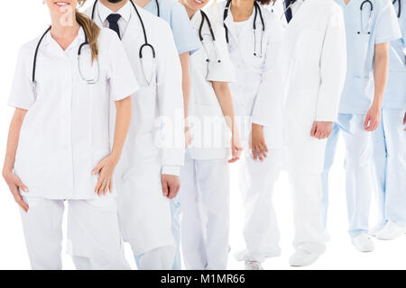 Close-up Foto di medici in piedi in fila Foto Stock