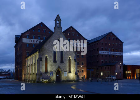 I marinai chiesa nella storica area dei Docks di Gloucester City Centre Regno Unito Foto Stock