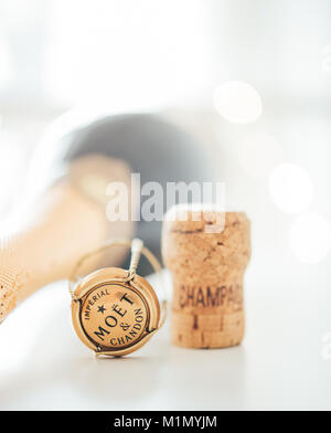 ODESSA, Ucraina - 30 Gennaio 2018: Moet & Chandon Champagne Foto Stock