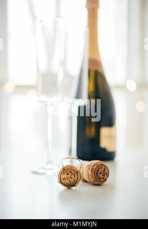 ODESSA, Ucraina - 30 Gennaio 2018: Moet & Chandon Champagne Foto Stock