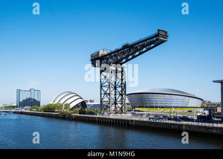 Finnieston gru e scozzese Campus evento al fiume Clyde Glasgow. Foto Stock