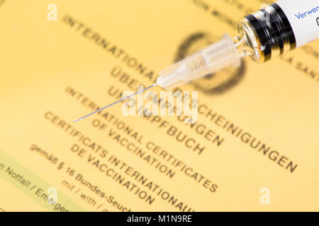 Impfung und Impfbuch Foto Stock