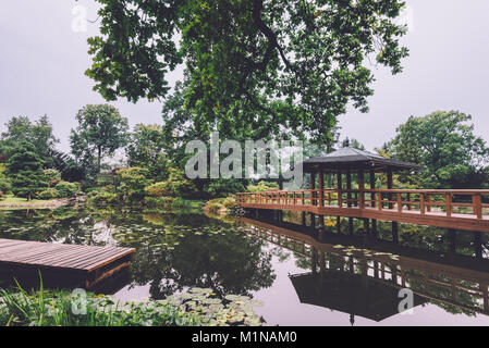 Giardino giapponese a Wroclaw in Polonia Foto Stock