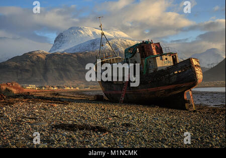 Ben Nevis da Caol vicino a Fort William, Scozia Foto Stock