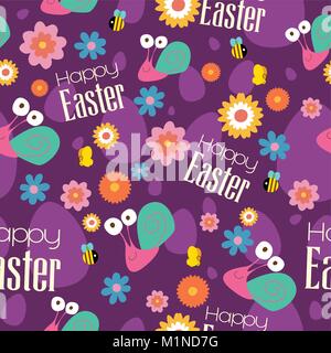 Una illustrazione vettoriale di Pasqua e la primavera Wallpaper Seamless sfondo Pattern Illustrazione Vettoriale