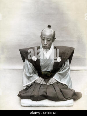 C.1880's Giappone - Kabuki giapponese attore - questo sembrerebbe essere Ichikawa Danjuro IX,uno dei più famosi attori del periodo Meiji. Foto Stock