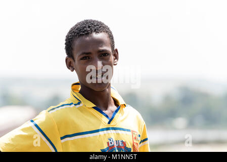 Ritratto di ragazzo in Etiopia ad Addis Abeba in Etiopia Foto Stock