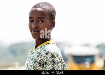 Ritratto di ragazzo in Etiopia ad Addis Abeba in Etiopia Foto Stock