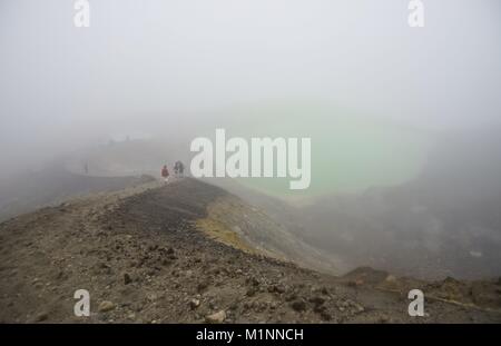 Il leggendario Tongariro via (Tongariro Alpine Crossing) nel Parco Nazionale di Tongariro richiede un sacco di potenza. Per molti la Nuova Zelanda i viaggiatori il percorso sulla North Island è un programma obbligatorio. (05 febbraio 2016) | utilizzo in tutto il mondo Foto Stock