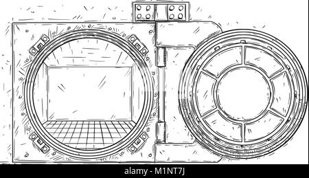 Cartoon disegno vettoriale di aprire vuoto Porta Vault Illustrazione Vettoriale