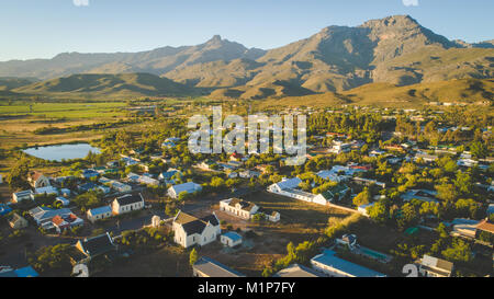 Veduta aerea della piccola cittadina di Ladysmith nella Western Cape del Sud Africa Foto Stock