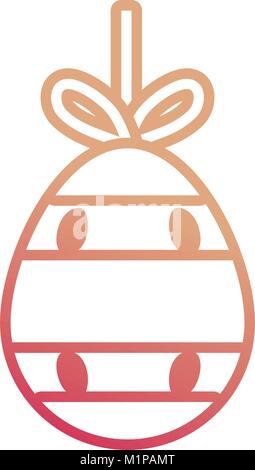 Uovo di Pasqua pendente con righe e punti design Illustrazione Vettoriale