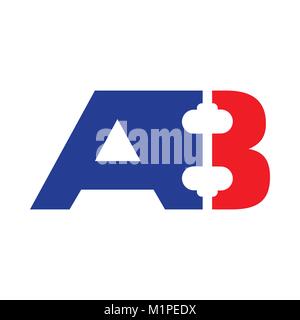 Un Ab8 iniziali barbo simbolo forma Vector Graphic Logo Design Illustrazione Vettoriale