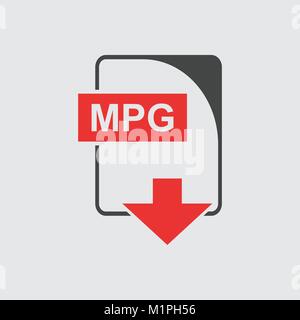 MPG file icona piatta del vettore Illustrazione Vettoriale