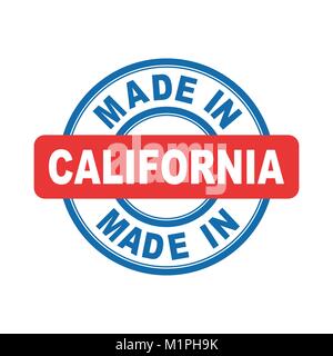 Realizzato in California. Emblema di vettore flat Illustrazione Vettoriale