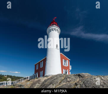 Fisgard Faro, costruito nel 1860, National Historic Site, Victoria, Isola di Vancouver, British Columbia, Canada Foto Stock