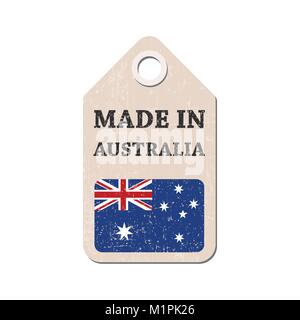 Hang tag realizzato in Australia con bandiera. Illustrazione Vettoriale Illustrazione Vettoriale