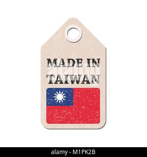 Hang tag made in Taiwan con bandiera. Illustrazione Vettoriale Illustrazione Vettoriale