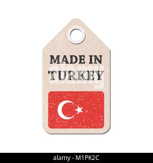 Hang tag made in Turchia con la bandiera. Illustrazione Vettoriale Illustrazione Vettoriale