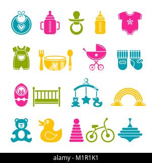 Set di icone per bambini Illustrazione Vettoriale