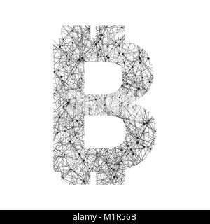 Simbolo del vettore di tecnologia bitcoin Illustrazione Vettoriale