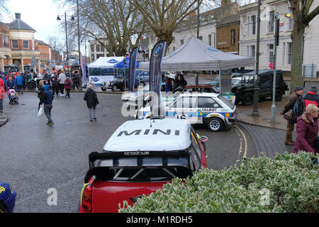 Banbury, Regno Unito, 01 febbraio, 2018. Festeggia il ritorno del Rally di Monte Carlo per la prima volta dal 1962. Banbury, Regno Unito. Credito: Martin Kelly/Alamy Live News. Foto Stock